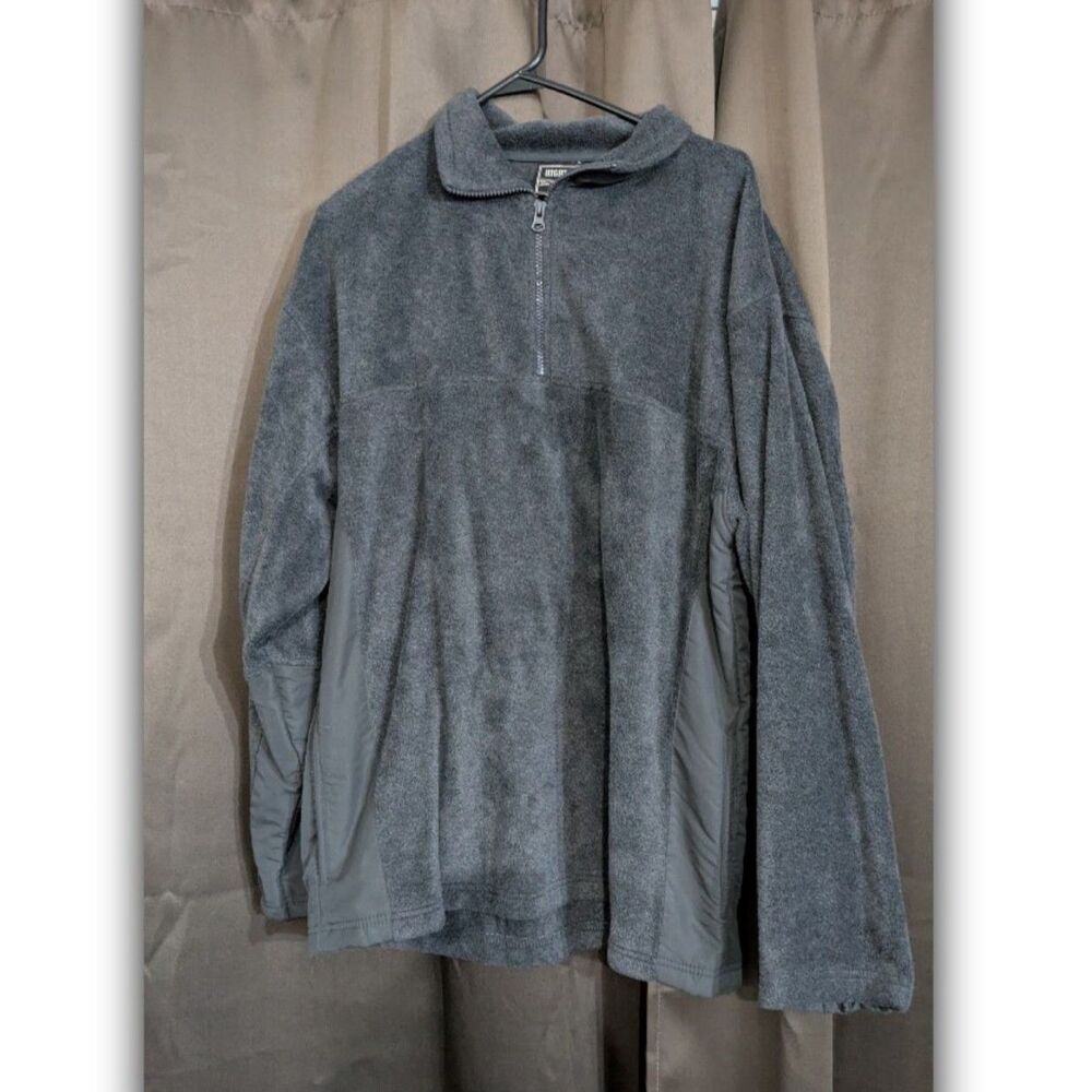 Highland Outfitters Men's Black Pullover Sweatshirt Jacket Zip Neck Pockets L